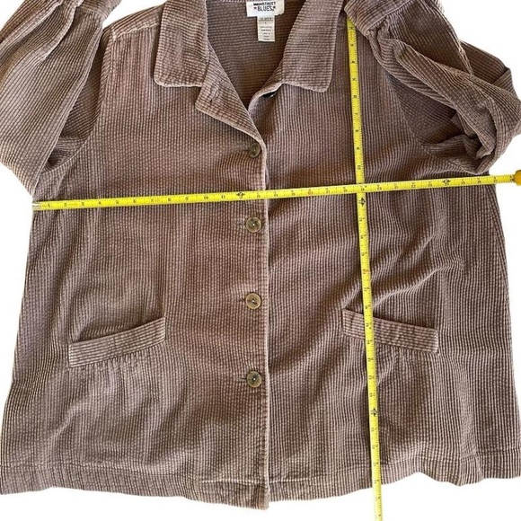 Vintage Main Street Blues Tan Wide Wale Corduroy Oversized Button Down Shirt - Picture 6 of 6